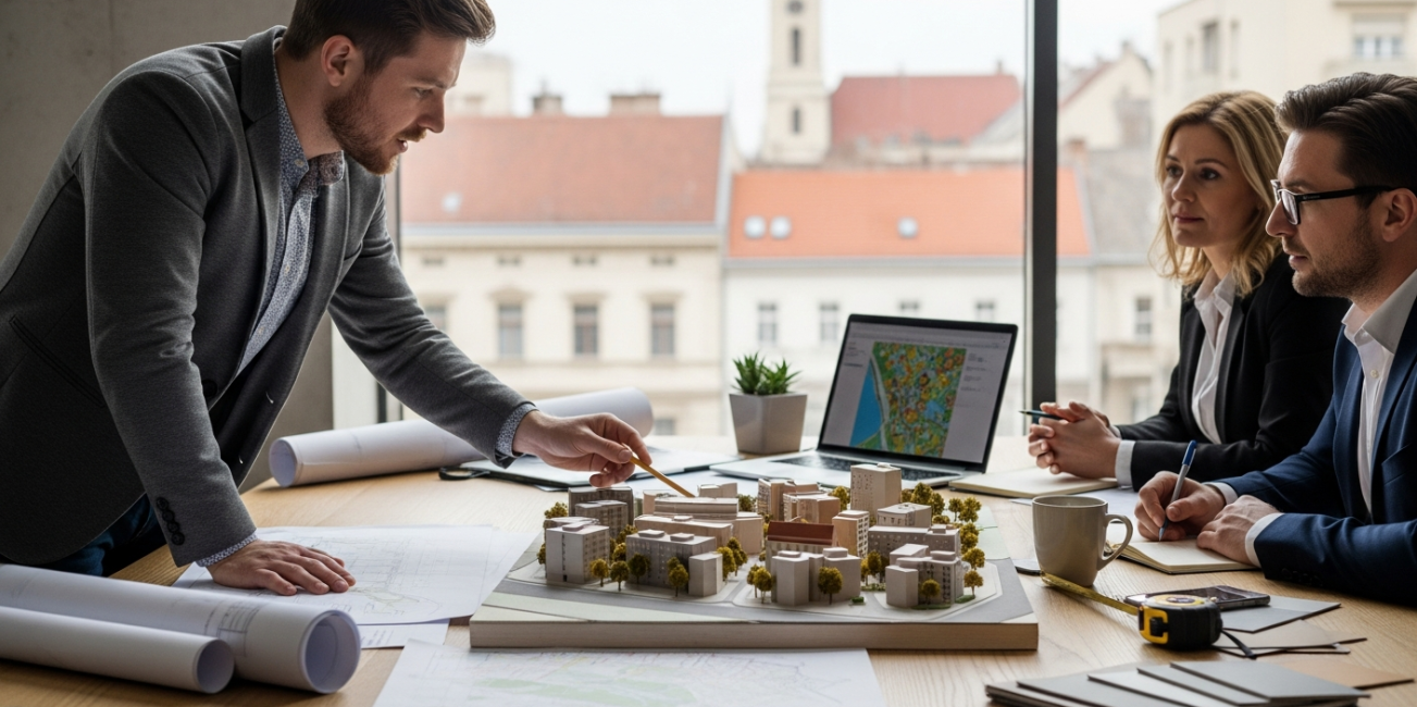 Tervező csapat dolgozik integrált településfejlesztési stratégia (ITS) városmodelljén