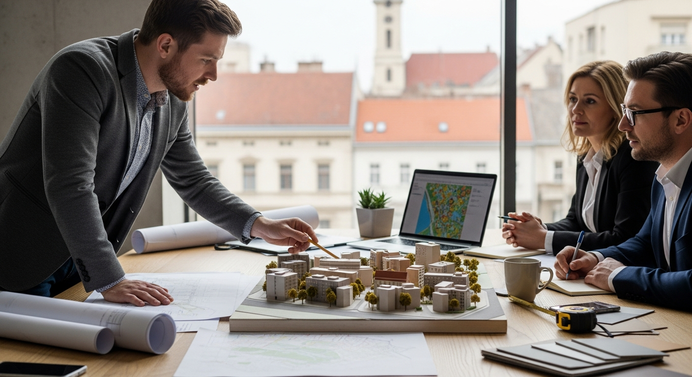 Tervező csapat dolgozik integrált településfejlesztési stratégia (ITS) városmodelljén